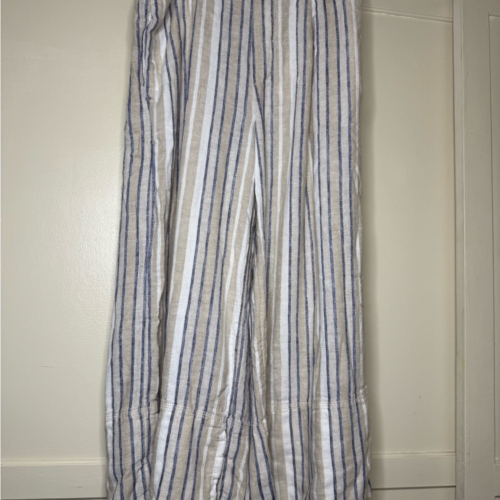 Banana Republic Beige and Navy Striped Linen Blend 3 piece Set - Picture 2 of 5